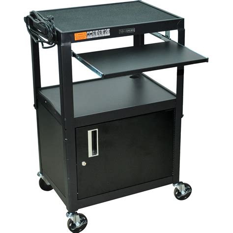 LUXOR AVJ42KBC Adjustable Steel A/V Cart 